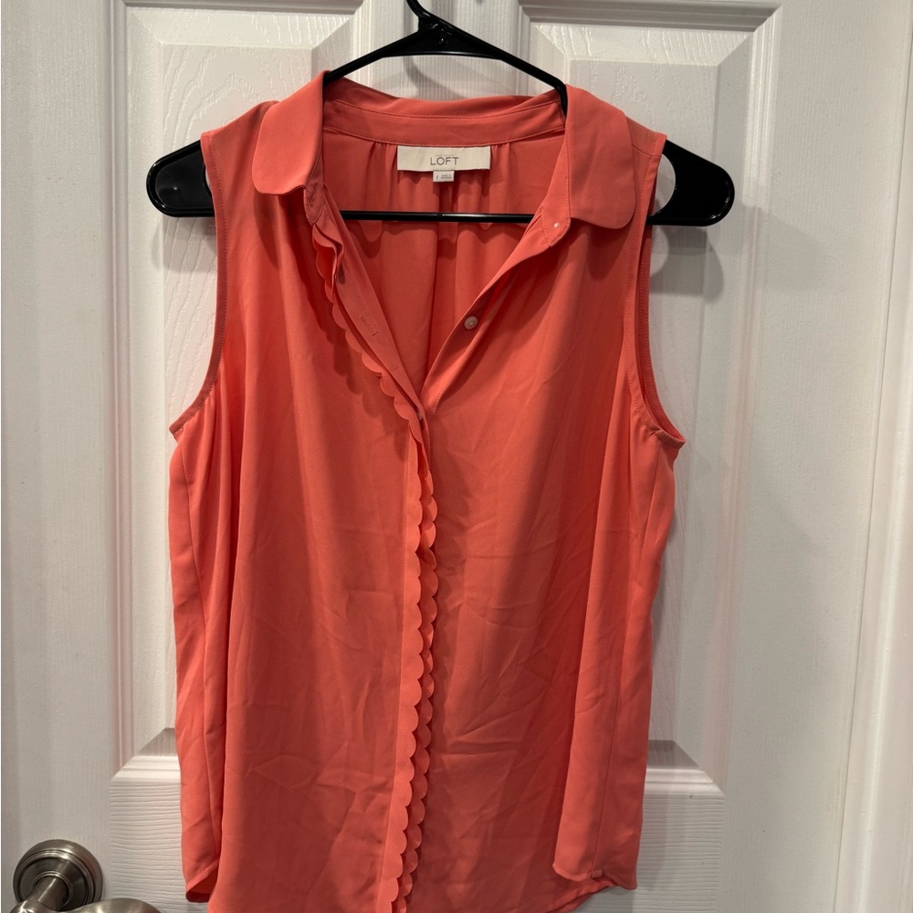 LOFT Sleeveless Coral Blouse